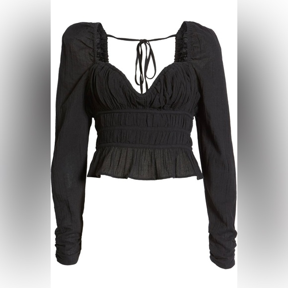 Free People
Chloe Smocked Tie Neck
Cotton Top - Picture 2 of 6